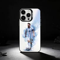 F-Futbolas Lionelis Messi-10 Telefono dėklas iPhone 17,16,15,14,13,12,11 Plus,Pro Max,XS,Spalvotas sidabrinis telefono dėklas iPhone16pro white