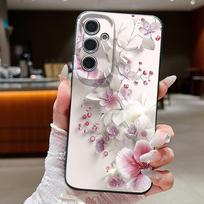 Rožinės gėlės rašto telefono dėklas, skirtas Samsung Galaxy A17 A56 A55 A36 A16 A15 5G A26 A35 A25 A54 A14 A34 A53 A52, minkšto silikono dangtelis Galaxy A17