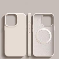 Titano pilkumo originalus skysto silikono magnetinis telefono dėklas, skirtas iPhone 16 15 14 13 Pro Max Plus, magsafe įkrovimo, minkštas galinis dangtelis For iPhone 15 Pro Max