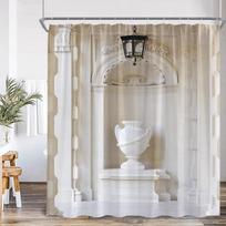 Vintažinė Maroko Dušo Užuolaida Etninio Stiliaus Gėlių Menas Retro Architektūra Durų Vonios Užuolaida Poliesteris Namų Dekoras Su Kabliukais W160H160(CM)-1 Pcs