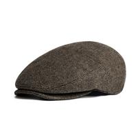 JANGOUL XL/XXL Vilnos tvido newsboy plokščia kepurė vyrams Žiemos mados ivy kepurė Gatsby golfo kepurė Satino pamušalas 60cm chaki