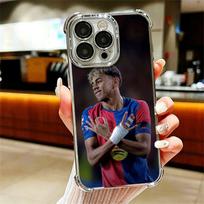 Futbolo Žvaigždė L-Lamine Y-Yamal Minkštas Telefono dėklas Skirtas iPhone 15 16 17 Air 14 Pro Max 16E Plus 13 12 Mini Padengtas Anti-Kritimo Fundas iPhone 17 Air gray