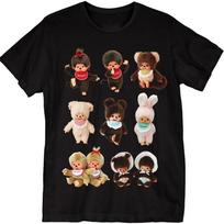 Monchhichi haidinio paveikslėlio marškinėliai S-4XL Naujas Pavasario/Vasaros asortimentas Įprastas kirpimas Laisvalaikio S beige