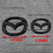 Automobilio priekinių grotelių ženklelis, bagažinės emblema, skirti NAUJAI Mazda 3 Axela 2014 15 16 17-2025, juodas anglies pluošto, priekinės ir galinės kėbulo lipdukai, priedai