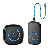 Belaidis vieno mygtuko avarinio signalizacijos ir pagalbos kvietimo nuotolinio valdymo pultelis senjorams 1 Necklace Button + 1 Receiver (Black) gray