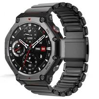 Prabangus titano ir gumos dirželis Huami Amazfit T-Rex 3 2 1, su magnetine sagtimi, juosta T-Rex 3Pro 48mm T-Rex pro Priedai For TRex 3Pro 48mm gray