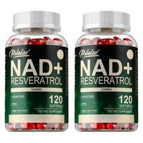 Liposominės NAD+ kapsulės, 1200 mg, Resveratrolio ekstraktas, Natūralus papildas, Tinka tiek vyrams, tiek moterims 120*2 black