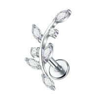 1 vnt. G23 titano Cirkonio Kristalo Ausies Kremzlės Tragus Helix Daith Auskaras Vidinis sriegis Lūpos Stud Labret Auskaras Kūno Papuošalas 16G 16G 1.2x8mm white