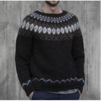 Women's Round Neck Long Sleeve Fair Isle Knit Sweater Regular Fit Casual Pullover Top 5XL gray