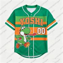 Vyrai Moterys Super Mario Bros Yoshi Peach beisbolo marškinėliai Berniuko T-shirt Vyrai Moterys trumpomis rankovėmis M orange