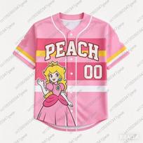 Vyrai Moterys Super Mario Bros Yoshi Peach beisbolo marškinėliai Berniuko T-shirt Vyrai Moterys trumpomis rankovėmis S pink