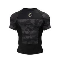 New MMA Kickbox Training Tee No Gi Bjj Top Jiu Jitsu Rashguard Spandex Compression T-Shirt Sublimation Sports Men Short Sleeve 6XL black