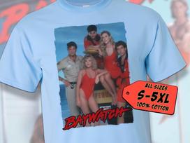 Baywatch V10 T-Shirt Vintage SKY BLUE T-Shirt Dtg Digital Print Sizes S M L XL 2XL 3XL 4XL 5XL S gray