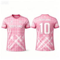 Škotijos futbolo rinktinės trumpomis rankovėmis marškinėliai Sportiniai Laisvalaikio Kvėpuojantys Treniruočių Gerbėjų Atminimo Viršus Vyrams L pink