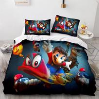 Super Smash Bros. užvalkalas antklodei, pagalvės užvalkalas, patalynės komplektas, suaugusiems, berniukui, mergaitei, miegamojo dekoracija, vaikams, viengulis, dvigulis, didelis dydis 135x200cm gray