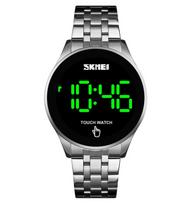 Skmei 1579 Unisex skaitmeninis laikrodis Išskirtinis plieninis dirželis Atsparus vandeniui Dideli skaitmenys Atsitiktinis riešo laikrodis black