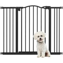 Metal 74-100cm Adjustable Pet Gate Safety Barrier w/ Auto-Close Door Black 100 x 3.5 x 78 cm