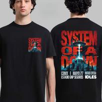 System Of A Down European Tour Euuk 2026 Tshirt Unisex Unisex Summer 100 Cotton Clothing Oversize Short Sleeved Top Streetwear 3XL red