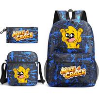 Mikecrack Trys Dalys Mokyklinė Kuprinė Atsitiktinė Kuprinė Berniukų Ir Mergaičių Studentų Kuprinė Spausdinimas Didelės Talpos Lauko Kuprinė Three-piece set black