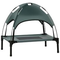 Elevated Dog Bed with Canopy, Pet Bed, Outdoor Dog Lounger with Roof, Breathable, Taffeta Fabric for Camping Gray 61 x 46 x 62 cm 61 x 46 x 62 cm
