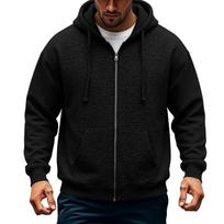 Men's Casual Zip-Up Hoodie Loose Fit Long Sleeve Sweatshirt for Fall Winter L juoda