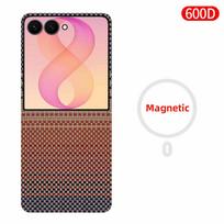 Samsung Galaxy Z Flip 8 anglies pluošto dėklas 600D Kevlaro aramido pluošto audinys Plonas kietas dangtelis Magnetinis vyrių apsauga Juodas Galaxy Z Flip 8