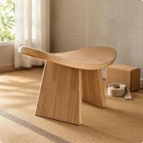Ergonomiškas meditacijos suolas Medžiagos Massyvi mediena Klūpantis Natural M 42x21x21