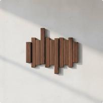 Raktų pakaba medinė prie sienos tvirtinamas kabliukas Paspaudimu montuojama parinktis medinė atlenkiama Walnut 3 Hooks white