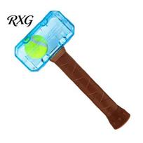 Robust TPR Toys for All Dog Breeds Squeaky Hammer Toy, Tennis Ball in Bottle Pet Sound with Built Squeaker Chew Interactive Fetch Toy Aggressive mėlyna