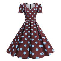 2026 m. pavasario retro Hepburn klostuota daili suknelė black
