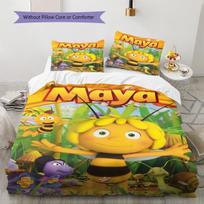 Bitės Maja rašto patalynės komplektas Antklodės užvalkalas Pagalvės užvalkalas Namų dekoras Dovana (1 * antklodės užvalkalas + 2 * pagalvės užvalkalai, be šerdies) 135x200cm