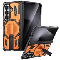 Karinio lygio sulankstomas stovas dėklas, skirtas Samsung Galaxy Fold 8 Ultra Fold8 Fold7, su Magsafe magnetiniu, apsaugantis nuo kritimo, smūgiams atsparus dangtelis Galaxy Z Fold 8 Ultra oranžinė