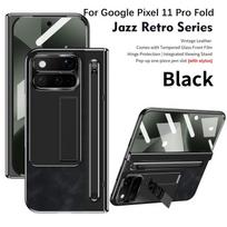 Premium Full Coverage Case Google Pixel 11 Pro Fold With Leather-Like Finish Built-in Stylus Slot Hinge Protection Shock Google Pixel 11 Pro Fold black