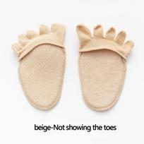 Breathable Forefoot Cushion Socks with Anti-Slip Dots|Silicone-Grip Metatarsal Support Sleeves beige