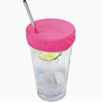10pcs Stretchy Fabric Drink Scrunchie Covers Anti-Spike Drink Cup Protector  Concert rožinė raudona spalva