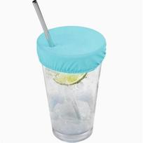10pcs Stretchy Fabric Drink Scrunchie Covers Anti-Spike Drink Cup Protector  Concert dangaus mėlyna spalva