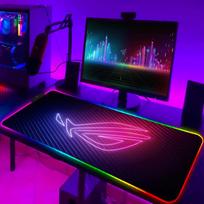 RGB pelės kilimėlis Šaunus ROG pelės kilimėlis Žaidėjo klaviatūros kilimėlis LED kompiuterio pelės kilimėlis Klaviatūros priedai Žaidimų stalo kilimėlis Pelės kilimas Xxl RGB400x900x3mm