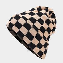 Winter Autumn Japanese Style Checkerboard Knit Hat For Men Women Outdoor Warm Thick Cap One Size beige