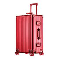 20 colių aliuminio-magnio lydinio rankinio bagažo lagaminas su universaliais ratukais - Moteriškas 28 colių didelės talpos kelioninis lagaminas 20-inch Carry-on - Skating Wheels - Leather Handle pink