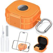 [Secure Lock] for Beats Powerbeats Fit Case Cover with Phone Stand, Shockpoof Protective Skin Cover Case for Beats Powerbeats Fit Earbuds 2025 with oranžinė