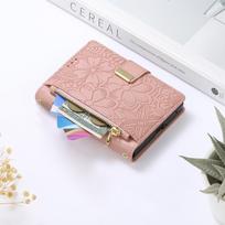 Samsung Galaxy Z Fold 8 Ultra Fold8 PU odos piniginė su užtrauktuku ir kortelių laikikliu, apsauginis dėklas Galaxy Z Fold 8 rožinė