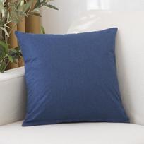 Vienos spalvos lininė pagalvės užvalkalas: Odinė sofos pagalvės užvalkalas, kvadratinis, užpildas neįtrauktas 40*40cm Cover Only (1 piece) safyro mėlyna spalva