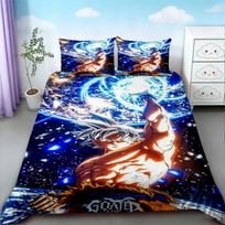 Duvet Cover Cartoon Anime Digital Printing Dragon Balls Peripheral Bedding Three Piece Set Decorative Bed Sheet Pillowcase EU Single 135*200cm/53x79in 3pcs blue
