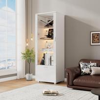 50*40*160cm White High Gloss Display Cabinets with Acrylic Door, Display Cabinets for Collectibles, Perfume Cabinets, Bookshelves (3 Shelves) 50 x 40 x 160 cm balta