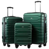 Naujas 20''24/28 colių bagažo rinkinys Kelioninis lagaminas ant ratų Vežimėlis Bagažo salono lagaminas Nešiotis kietame bagažo madingame krepšyje 3PCS set žalia