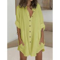 blusas mujer de moda 2022 summer Top female women shirts Women's cotton linen oversize shirt Blouses tops Long sleeve Chic woman XXXL žalia