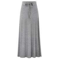 Megzti sijonai moteriški madingi elegantiški sijonai aukštu juosmeniu, A linijos tamprūs, dideli sijonai XXL gray