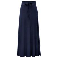 Megzti sijonai moteriški madingi elegantiški sijonai aukštu juosmeniu, A linijos tamprūs, dideli sijonai XXL blue