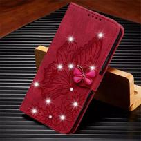 Glitter Flip Leather Wallet Telefono dėklas, skirtas Xiaomi Redmi Note 10/10s Note9 Pro 8t 9t 8 8a 9 9a Mi 11 10t Poco X3 Nfc Bling Cover For Mi POCO M3Pro raudona