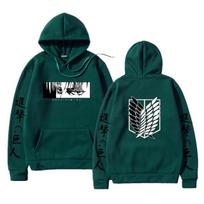 Moterų ilgomis rankovėmis Japonija Anime Attack on Titan Hoodies Megztiniai Harajuku Hoodie Megztiniai Gatvės drabužiai su gobtuvu Viršutiniai drabužiai XL black